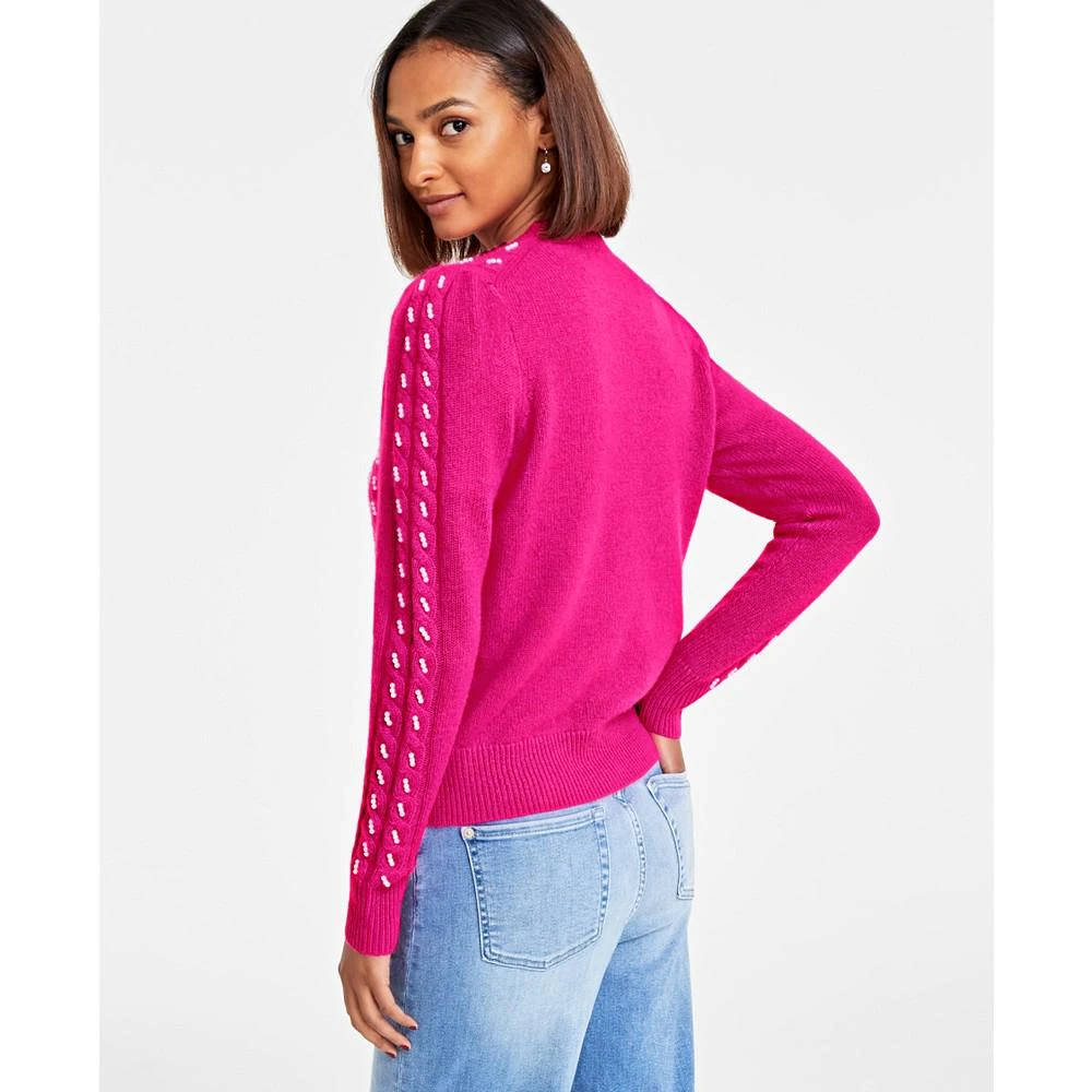 商品Charter Club|Women's 100% Cashmere Embellished Cable-Knit Boyfriend Cardigan, Created for Macy's,价格¥690,第2张图片详细描述