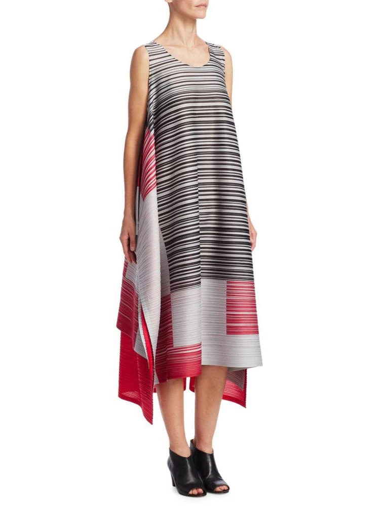 商品Pleats Please|Striped Trapeze Dress,价格¥3560,第1张图片