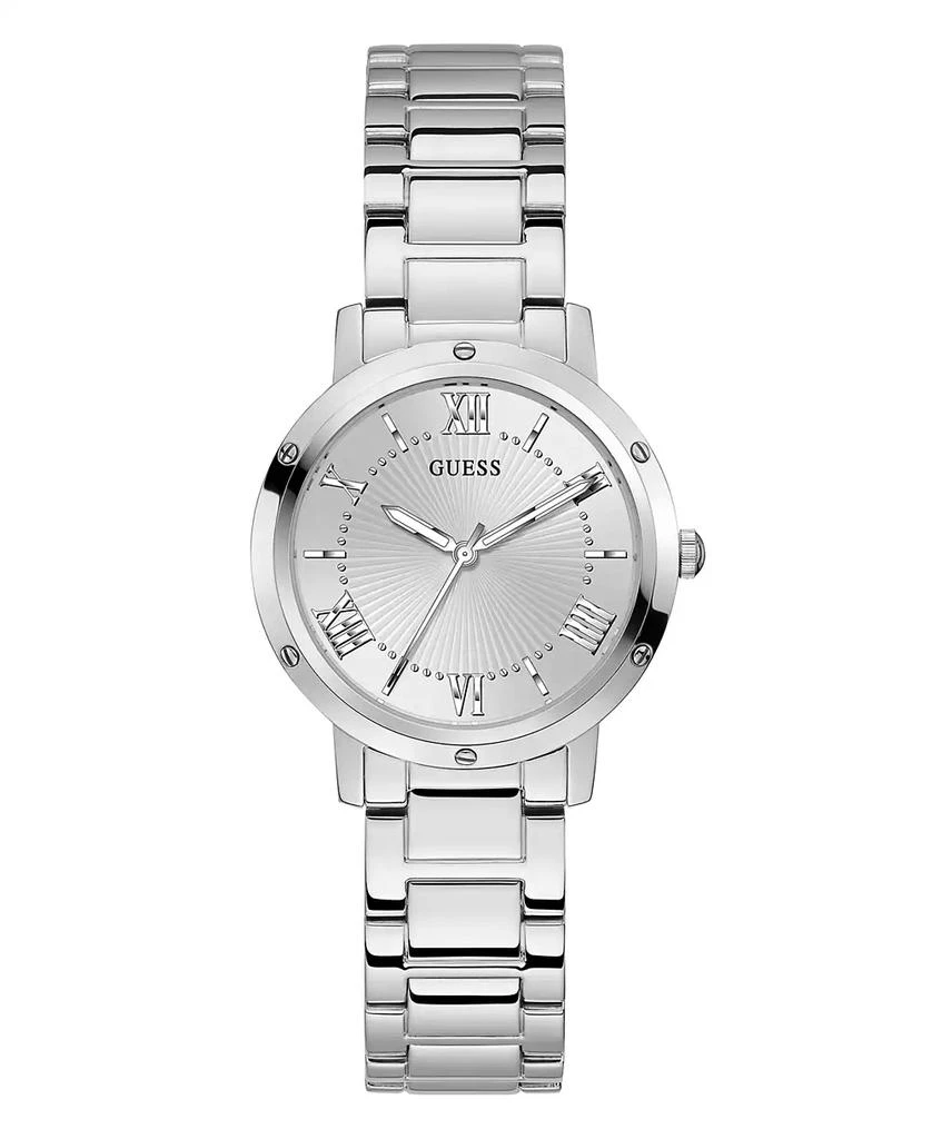 商品GUESS|Women's Silver-Tone Stainless Steel Bracelet Watch, 34mm,价格¥787,第1张图片