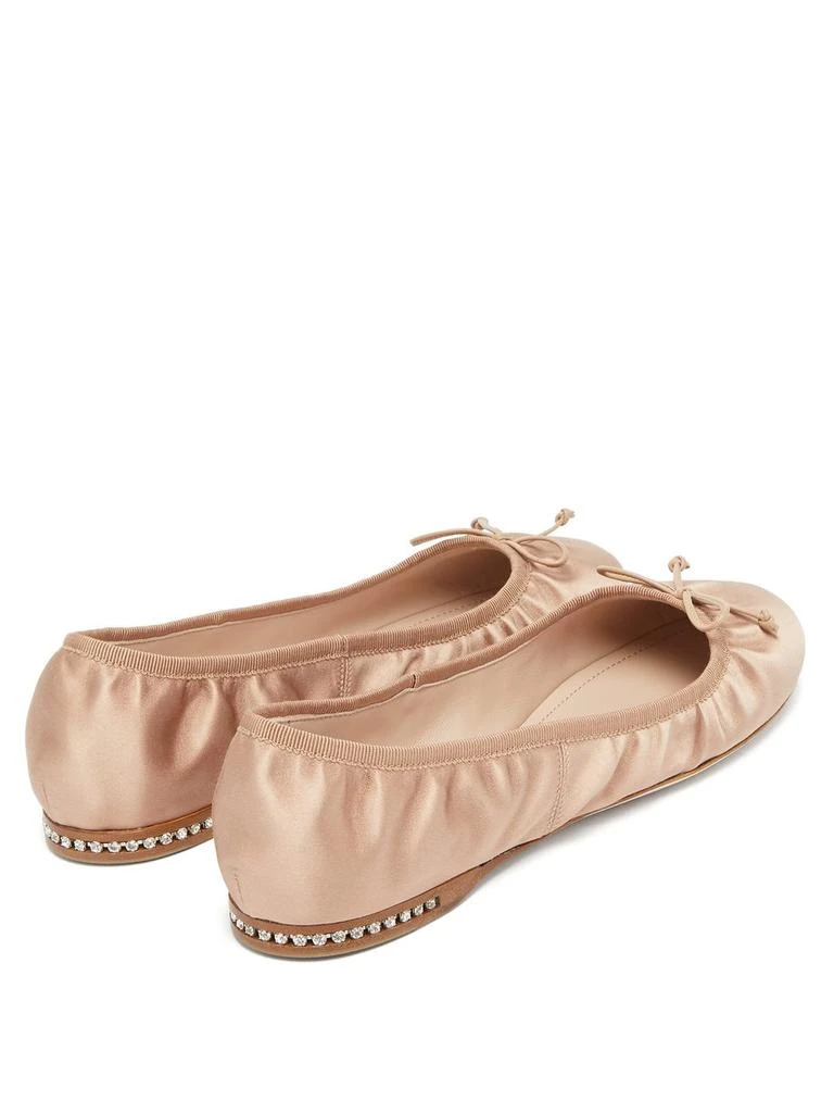 商品Miu Miu|Crystal-heel satin ballet flats,价格¥2274,第4张图片详细描述