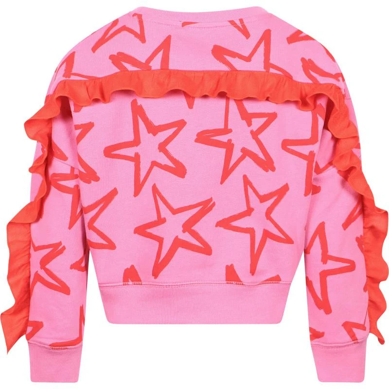 商品Stella McCartney|Stars all over ruffled detailing organic sweatshirt in pink,价格¥747,第2张图片详细描述