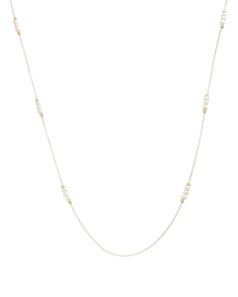 商品Moon & Meadow|14K Yellow Gold Swarovski Imitation Pearl Station Necklace, 24",价格¥3310,第1张图片