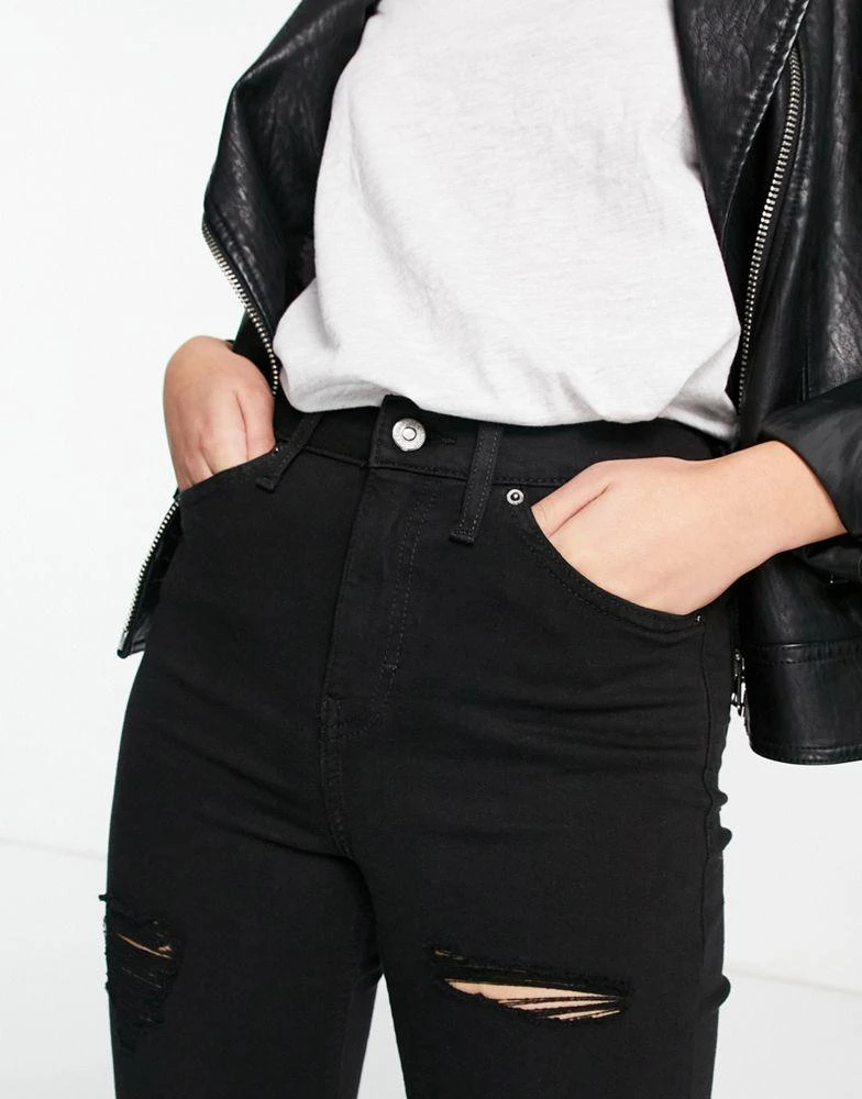 商品Topshop|Topshop Jamie rip jean in black,价格¥127,第2张图片详细描述