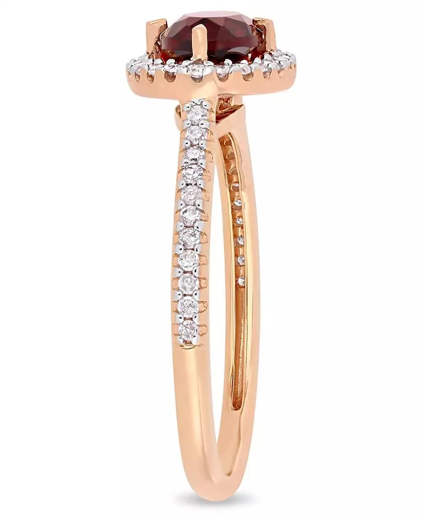 商品Macy's|Garnet (1 ct.t.w.) and Diamond (1/4 ct.t.w.) Halo Ring in 10k Rose Gold,价格¥3008,第4张图片详细描述