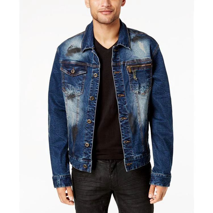 商品Sean John|Men's Legacy Stretch Denim Trucker Jacket, Created for Macy's,价格¥284,第2张图片详细描述