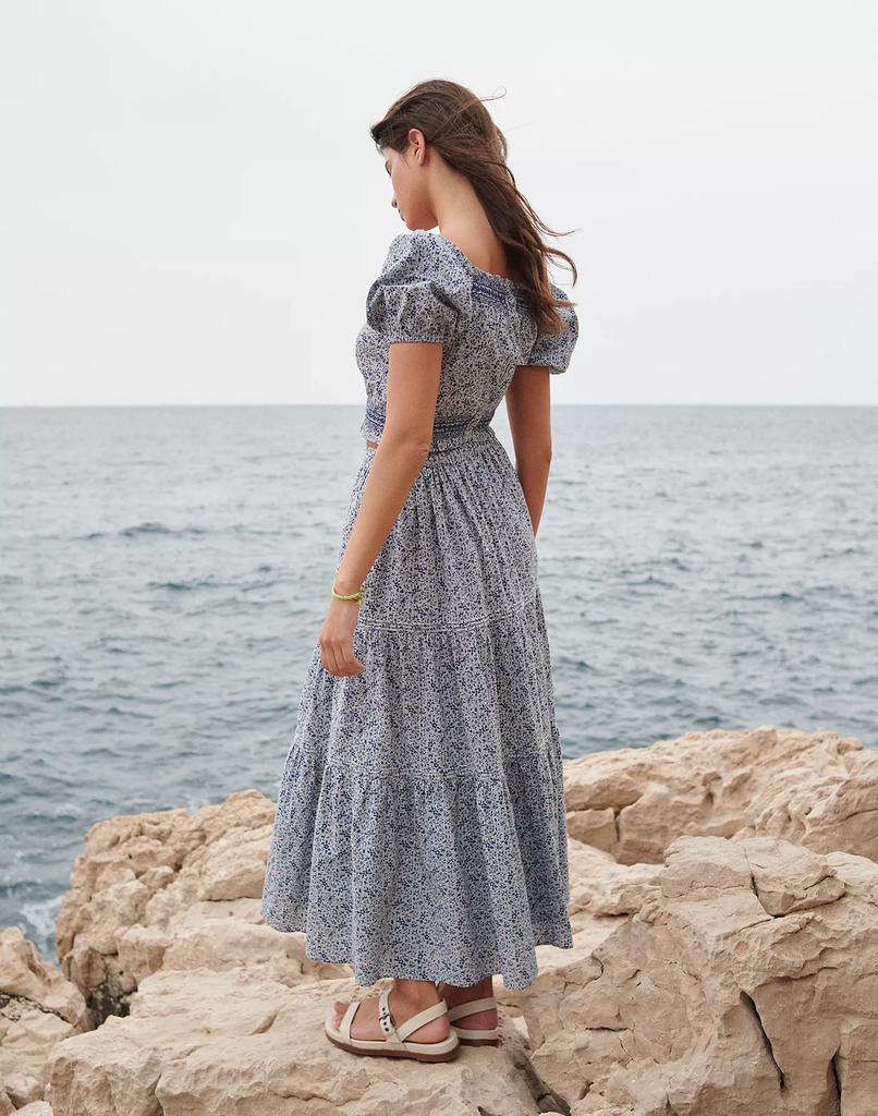 商品Madewell|Button-Front Tiered Maxi Skirt in Florentine Floral,价格¥370,第7张图片详细描述