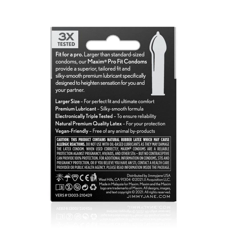 商品MAXIM|Maxim Pro Fit Condoms 3PK,价格¥43,第2张图片详细描述