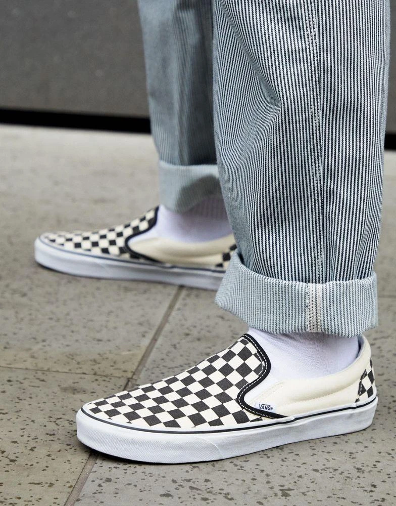 商品Vans|Vans Slip-On checkerboard trainers in black,价格¥343,第1张图片