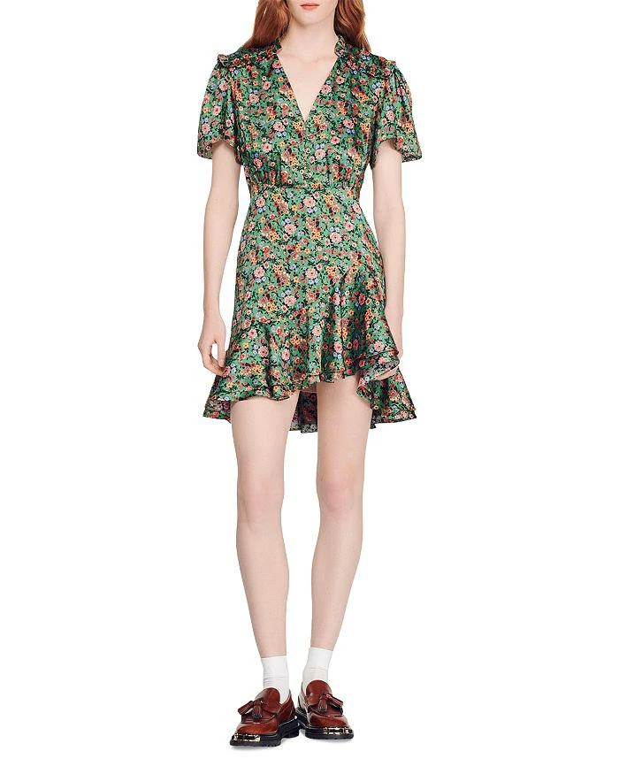 商品Sandro|Marta V Neck Floral Print Dress,价格¥1478,第1张图片