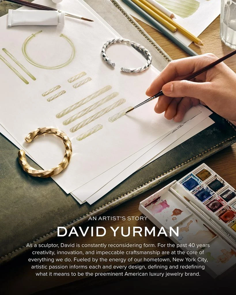 商品David Yurman|Men's Cable Cuff Bracelet in 18K Gold, 6mm,价格¥27020,第4张图片详细描述