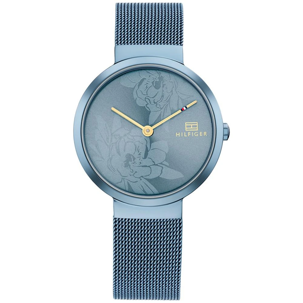 商品Tommy Hilfiger|Women's Blue-Tone Stainless Steel Mesh Bracelet Watch 32mm,价格¥1151,第1张图片