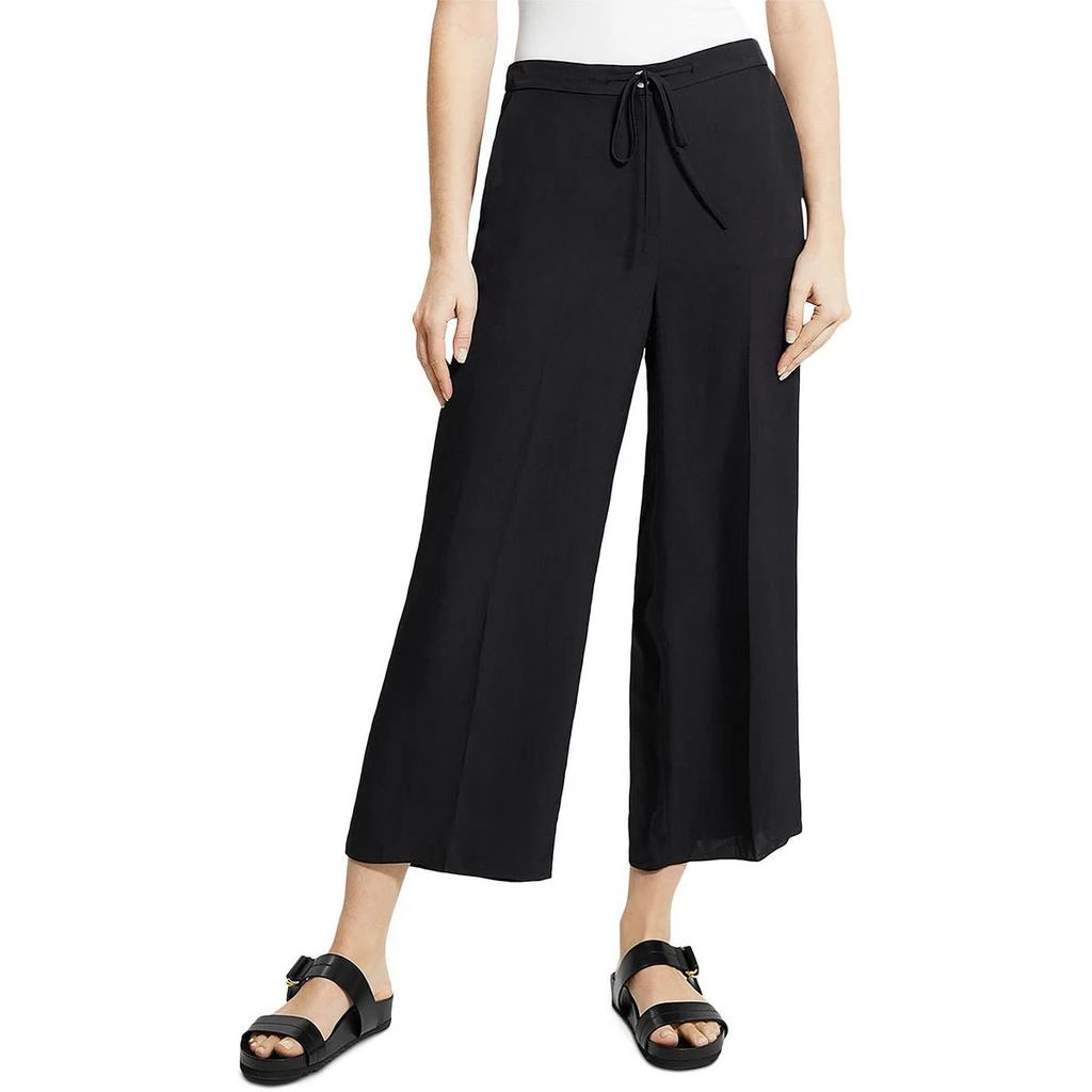 商品Theory|Theory Womens Twill Drawstring Hem Wide Leg Pants,价格¥271,第1张图片