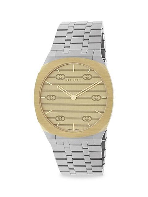 25H Two-Tone Stainless Steel Bracelet Watch, 34MM商品第1张图片规格展示