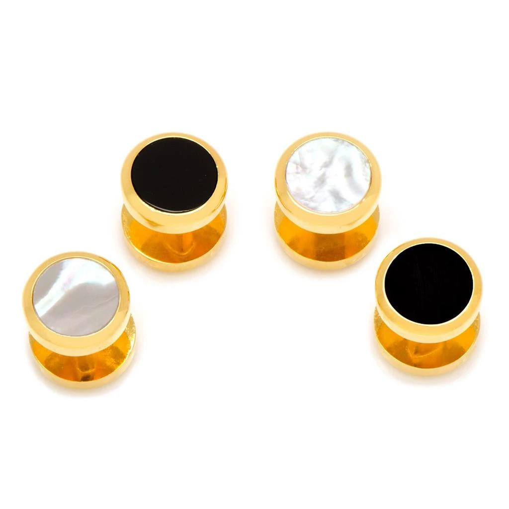 商品Cufflinks Inc.|Double Sided Gold Onyx and Mother of Pearl Round Studs,价格¥529,第2张图片详细描述