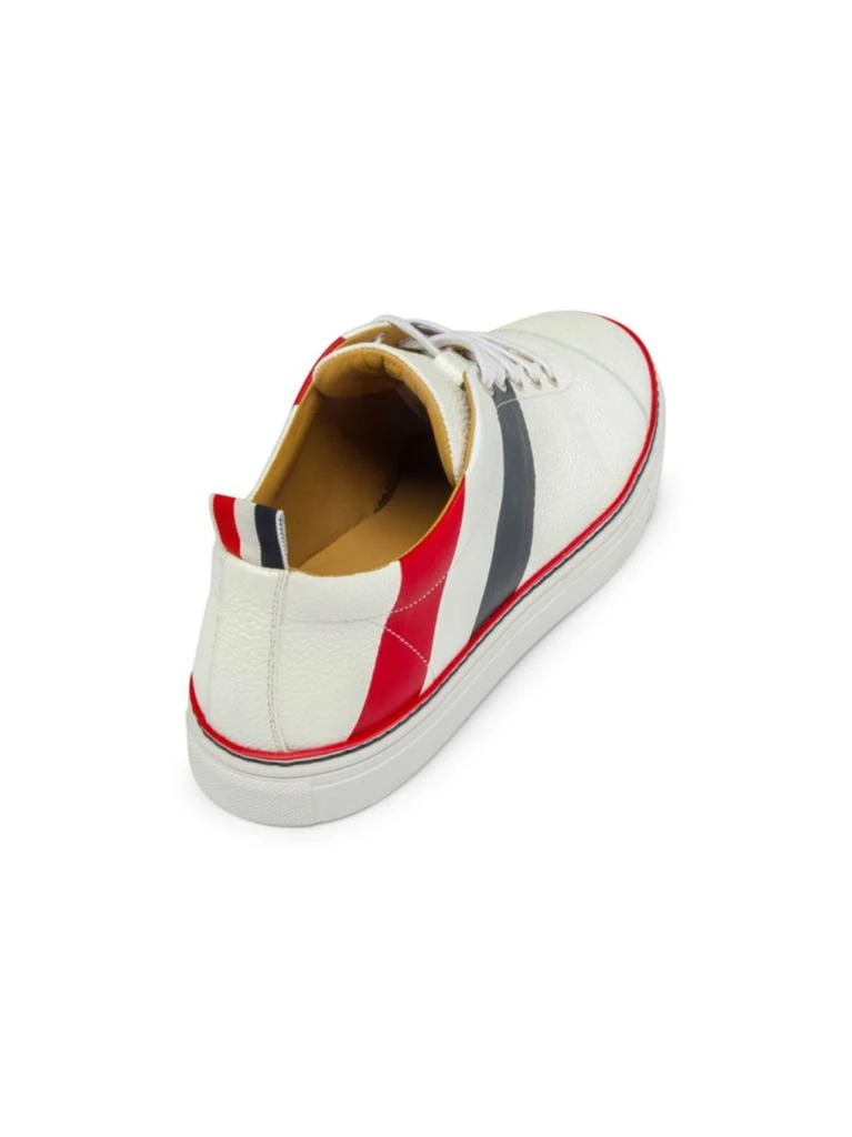 商品Thom Browne|Thom Browne - Diagonal Stripe Canvas & Leather Low-Top Sneakers,价格¥2586,第3张图片详细描述