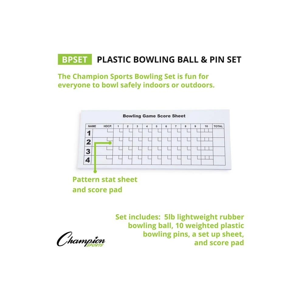 商品Champion Sports|Bowling Ball and Pin Set, 13 Piece,价格¥1286,第3张图片详细描述