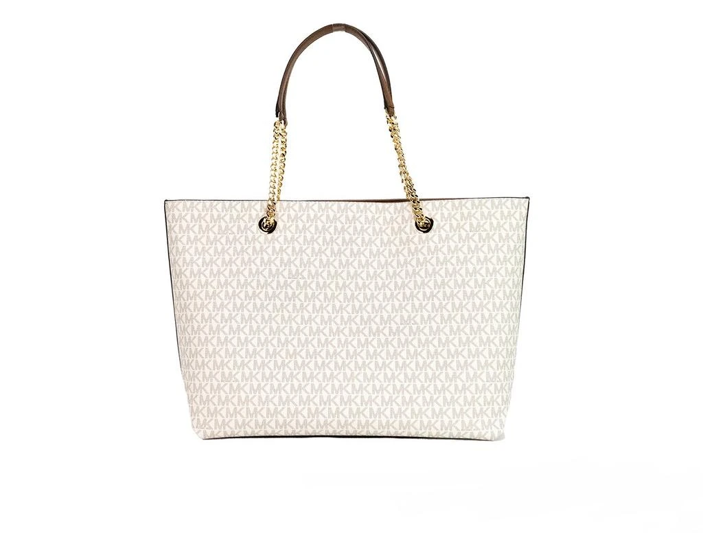 商品[二手商品] Michael Kors|Michael Kors Jet Set Medium ivory Signature PVC Front Zip Chain Tote Bag Women's Purse,价格¥2316,第1张图片