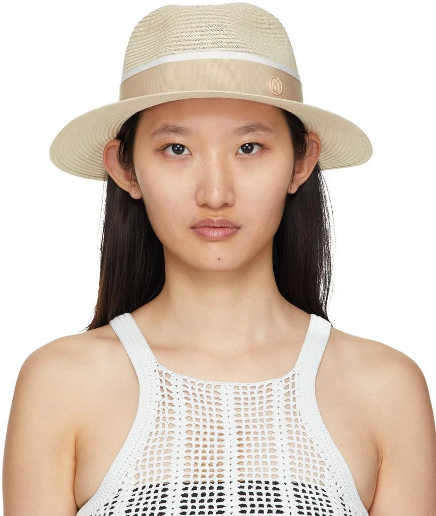 商品MAISON MICHEL|Beige Hemp Henrietta Fedora,价格¥2514,第1张图片