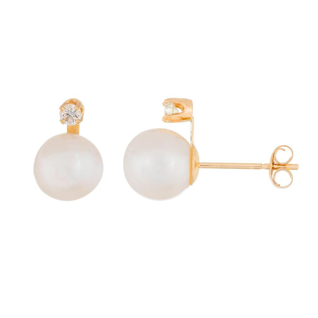 商品Splendid Pearls|14k Yellow Gold 7-7.5mm Pearl Earrings,价格¥1533,第1张图片
