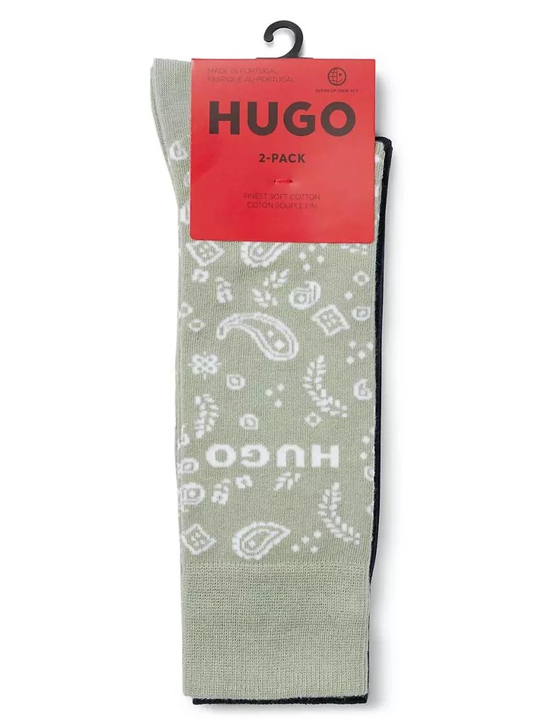 商品Hugo Boss|Two-Pack Of Regular-Length Socks With Logos,价格¥74,第3张图片详细描述