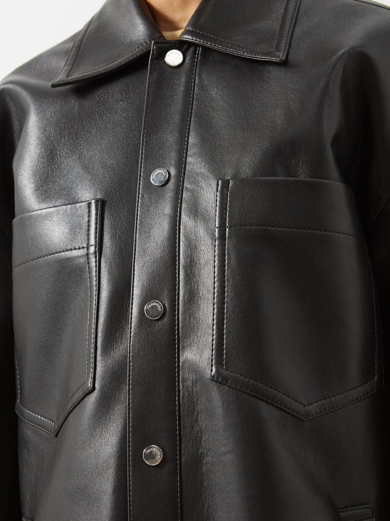 Kiora regenerated-leather blend overshirt商品第3张图片规格展示