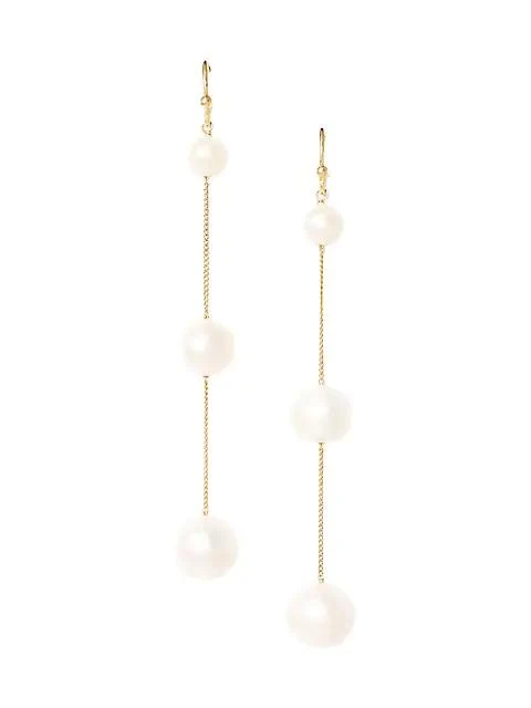 商品Chan Luu|18K Gold-Plated & Freshwater Pearl Earrings,价格¥930,第1张图片