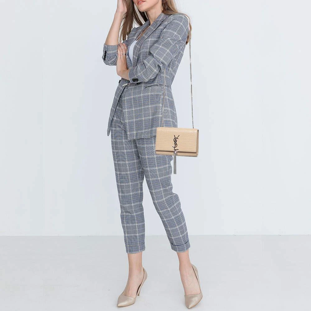 商品[二手商品] Yves Saint Laurent|Saint Laurent Beige Croc Embossed Leather Small Kate Crossbody Bag,价格¥8996,第2张图片详细描述