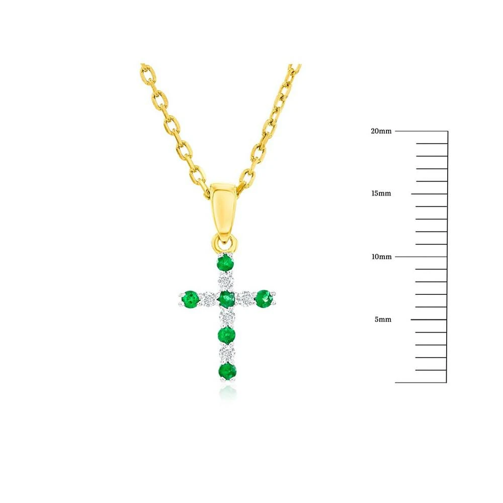 商品Simona|.10 ct. t.w. Ruby, Sapphire and Emerald and Diamond Cross Necklace with 14k Yellow Gold,价格¥2983,第2张图片详细描述