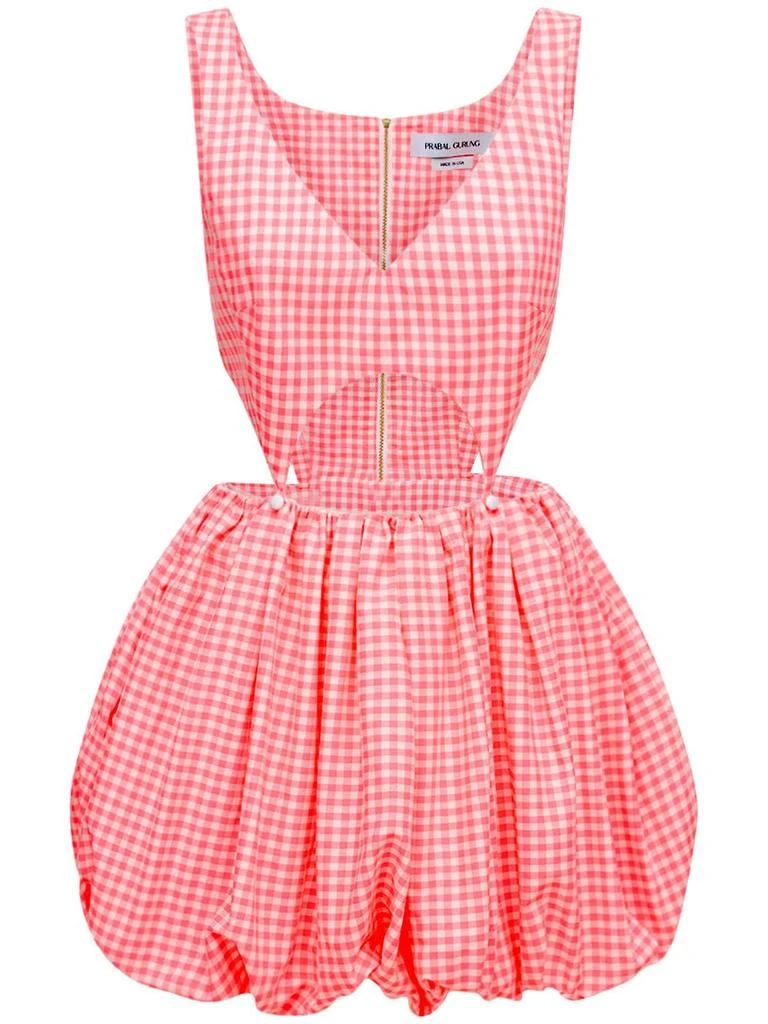 商品PRABAL GURUNG|Cotton Gingham Bubble Mini Dress,价格¥3001,第1张图片