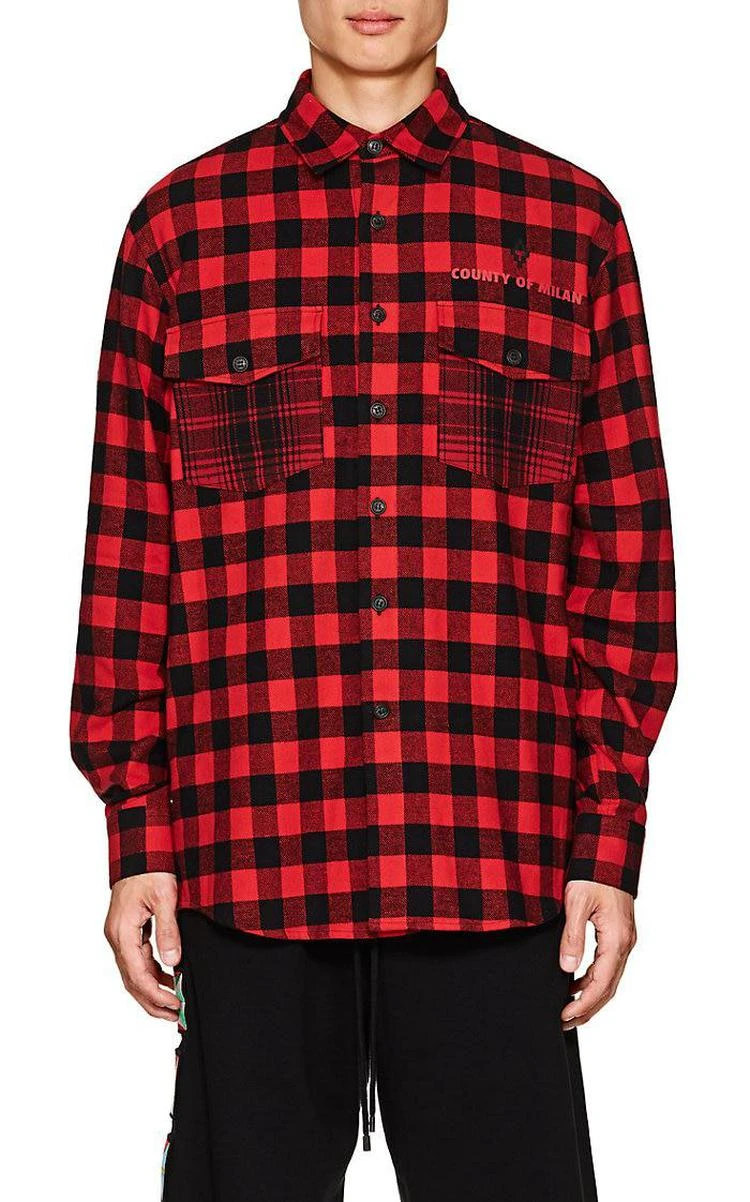 商品Marcelo Burlon|Pit-Bull Cotton-Blend Flannel Shirt,价格¥4429,第5张图片详细描述