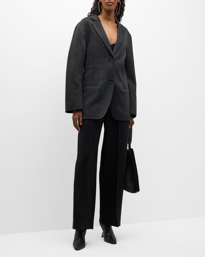 商品Totême|Pinstripe Brushed Wool Longline Blazer,价格¥7091,第5张图片详细描述