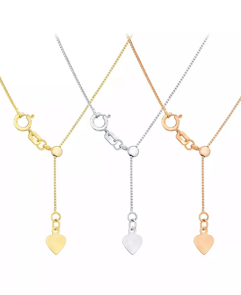 商品Macy's|14k Gold Necklace Adjustable 16-20" Box Chain (5/8mm) (Also in White and Rose Gold),价格¥1637,第5张图片详细描述