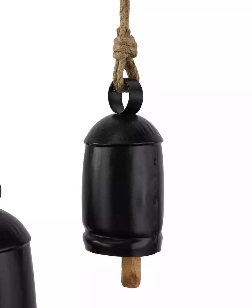 商品Rosemary Lane|Black Metal Bohemian Decorative Cow Bell with Jute Hanging Rope Set 3 Pieces,价格¥350,第4张图片详细描述