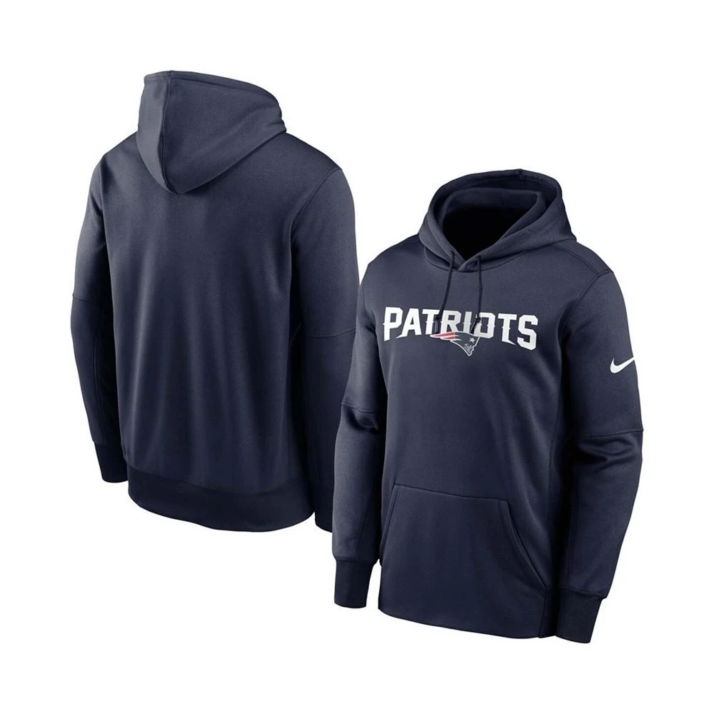 商品NIKE|Men's Navy New England Patriots Fan Gear Wordmark Performance Pullover Hoodie,价格¥464,第1张图片