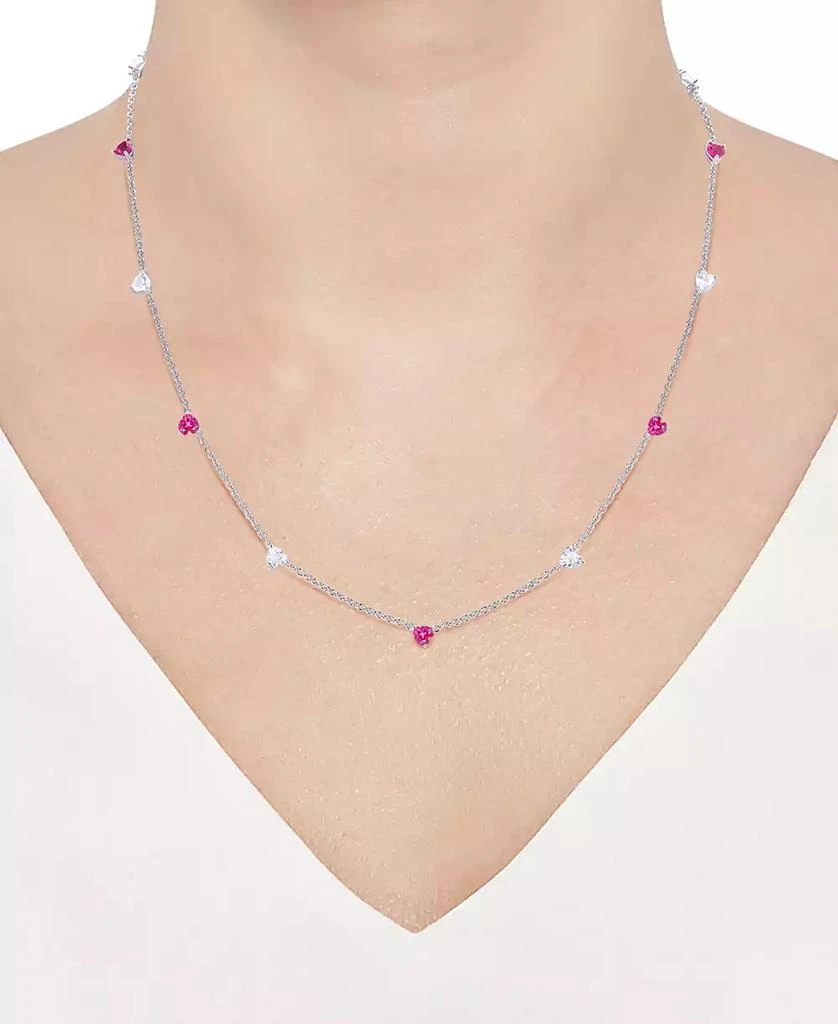 商品Macy's|Lab Created Ruby (5-1/2 ct. t.w.) & White Sapphire (5-1/2 ct. t.w.) Heart Necklace, Bracelet & Earrings in Sterling Silver,价格¥736,第4张图片详细描述