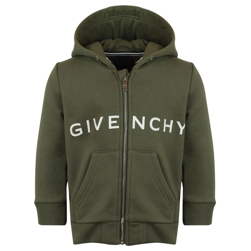 商品Givenchy|Khaki Baby Hooded Zip Up,价格¥743,第1张图片