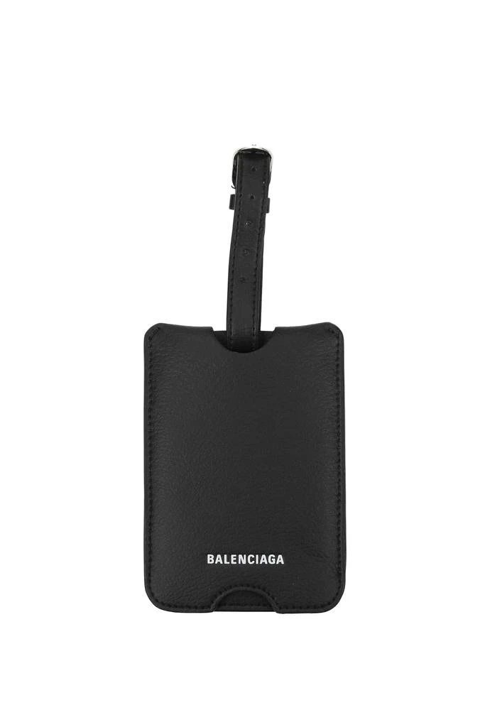 商品Balenciaga|Gift ideas luggage label Leather Black,价格¥854,第1张图片
