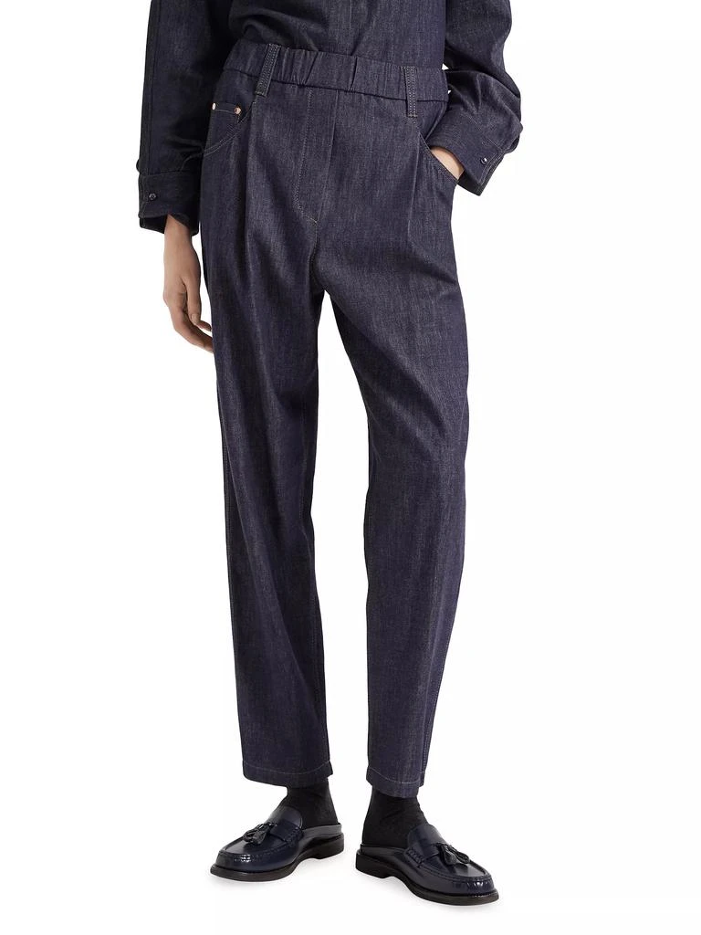 商品Brunello Cucinelli|No Fade Denim Five Pocket Track Trousers,价格¥11201,第2张图片详细描述