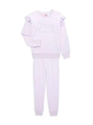 商品Juicy Couture|​Girl’s 2-Piece Velour Sweatshirt & Joggers Set,价格¥292,第1张图片