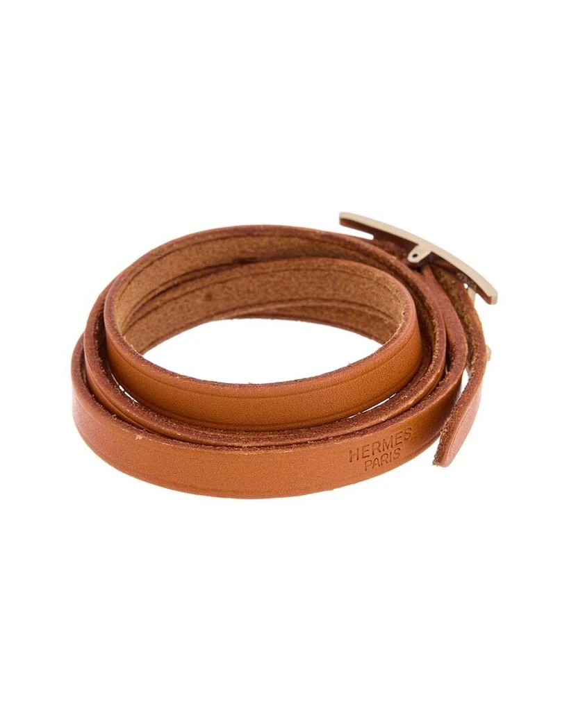 商品[二手商品] Hermes|Hermes Palladium Hapi Triple Tour Bracelet (Authentic Pre-Owned),价格¥2364,第2张图片详细描述