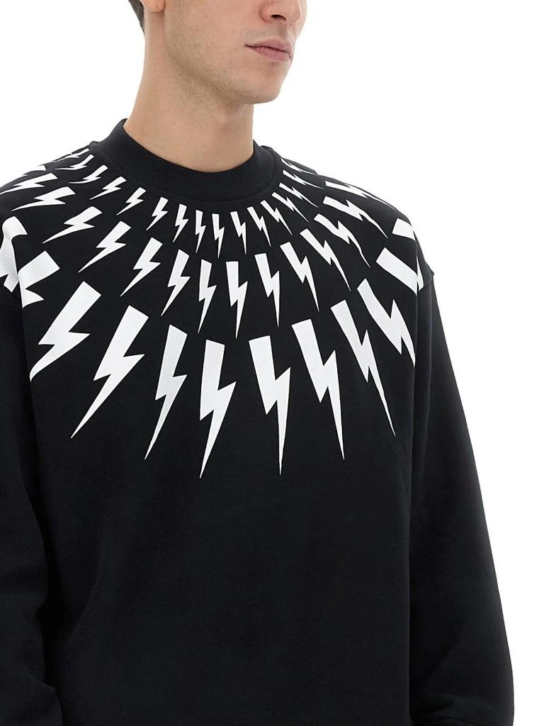 商品Neil Barrett|Neil Barrett Thunder Printed Crewneck Sweatshirt,价格¥2187,第4张图片详细描述