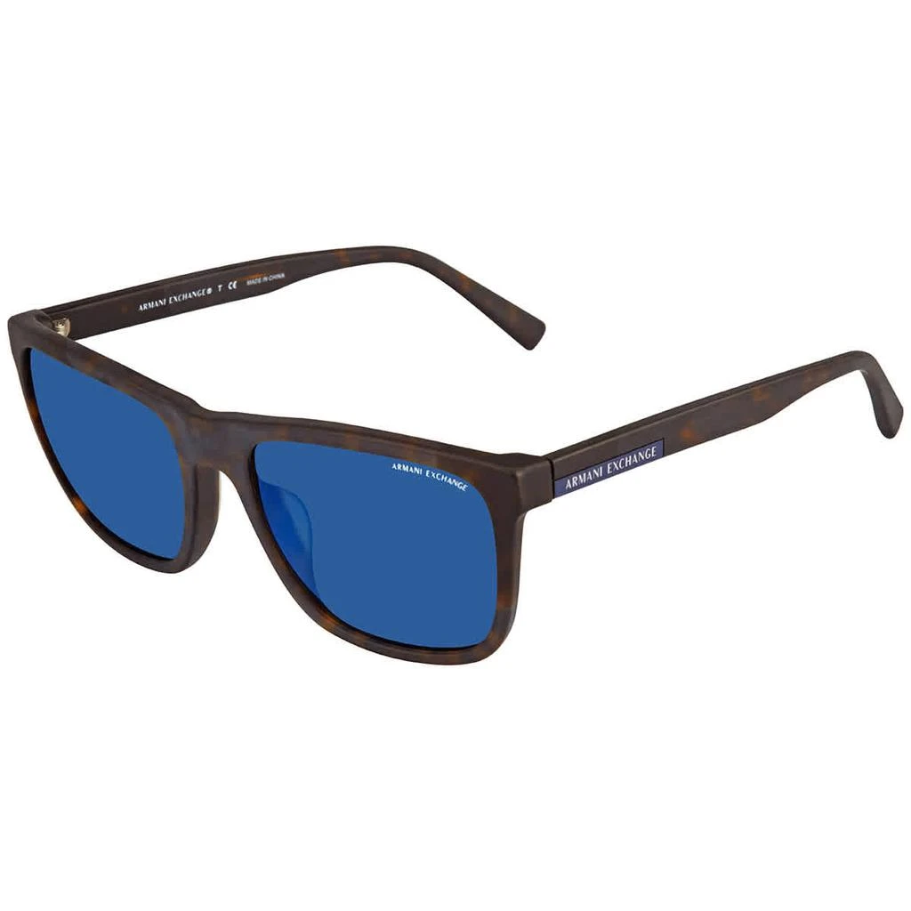 商品Armani Exchange|Armani Exchange Blue mirror blue Square Men's Sunglasses AX4080SF 802980 57,价格¥261,第3张图片详细描述