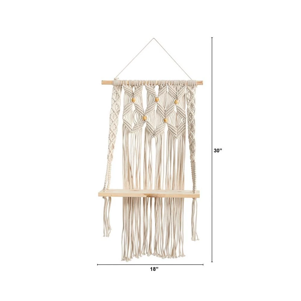商品NEARLY NATURAL|Handmade Boho Wall Hanging with Shelf, 2.5' x 1.5',价格¥261,第2张图片详细描述