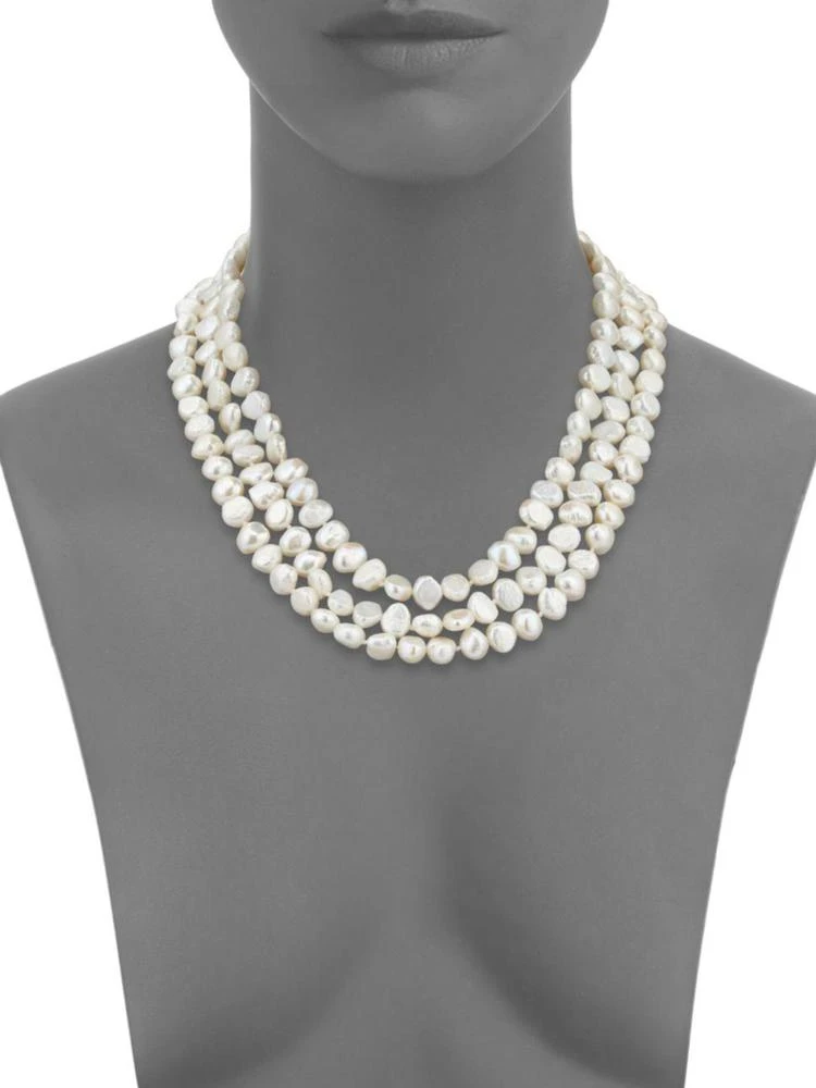 商品Kenneth Jay Lane|6MM White Baroque Cultured Freshwater Pearl Multi-Strand Necklace,价格¥1125,第2张图片详细描述