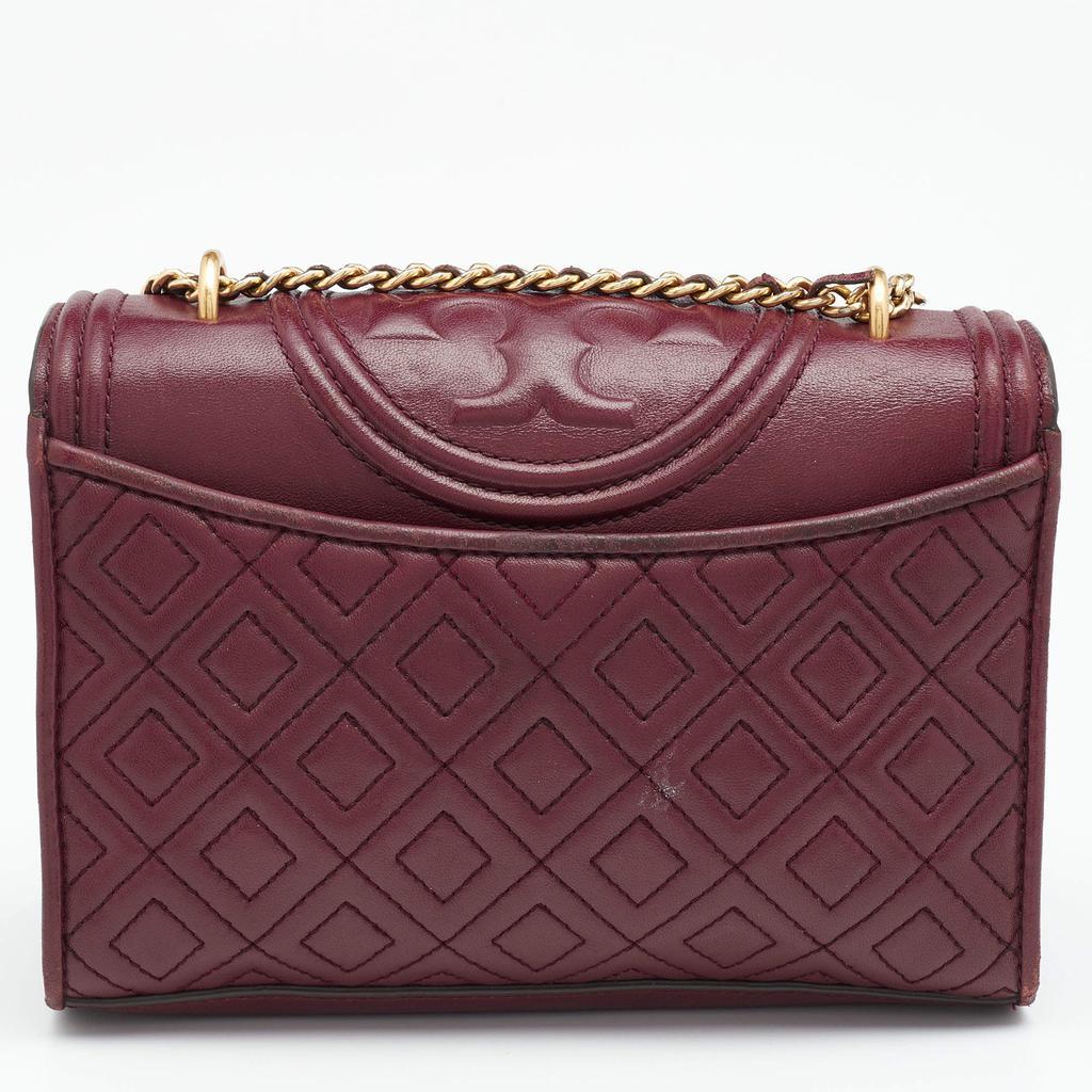 商品[二手商品] Tory Burch|Tory Burch Burgundy Leather Small Fleming Shoulder Bag,价格¥1191,第6张图片详细描述