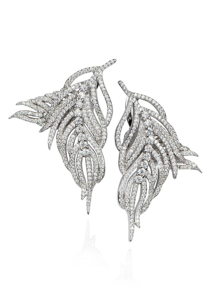 Sterling silver hermes feathers earrings商品第1张图片规格展示