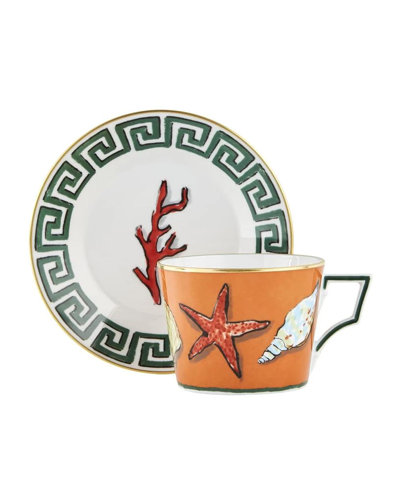 商品GINORI 1735|Il Viaggio di Nettuno Tea Cups and Saucers, Set of 2,价格¥2293,第1张图片