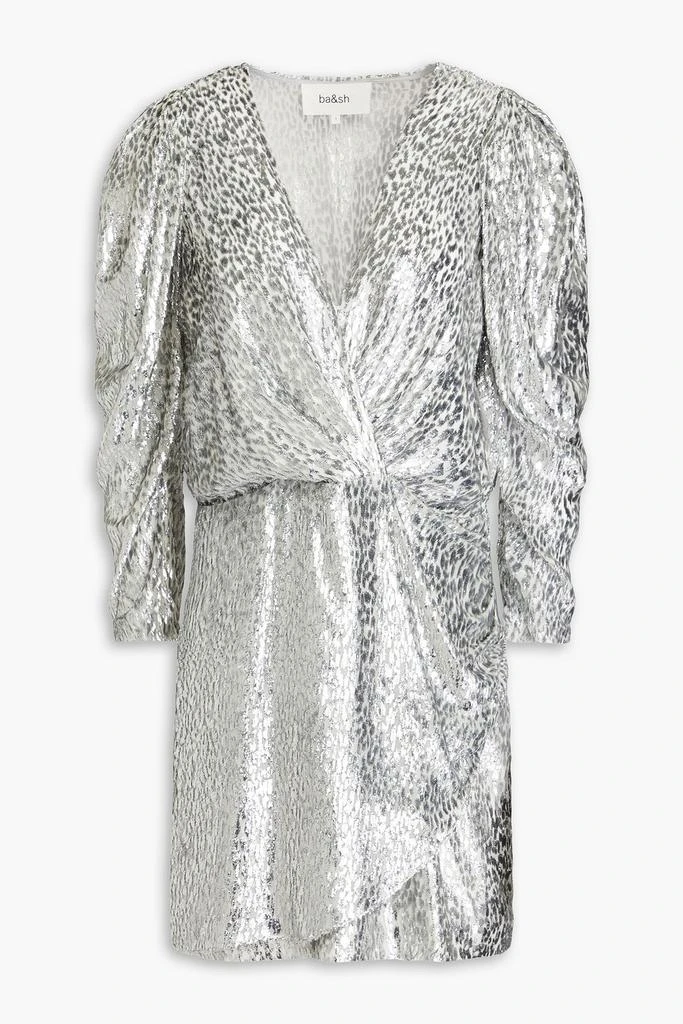 商品ba&sh|Divina wrap-effect metallic fil coupé chiffon mini dress,价格¥744,第1张图片