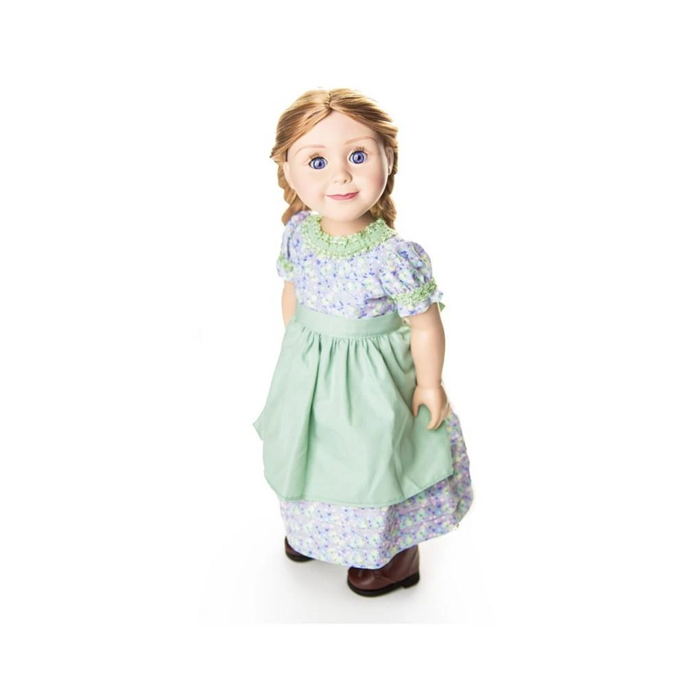 商品The Queen's Treasures|18" Doll Clothes, Little House on The Prairie 3 Piece Calico Summer Dress, Hat, and Apron, Fits American Girl Dolls,价格¥145,第5张图片详细描述