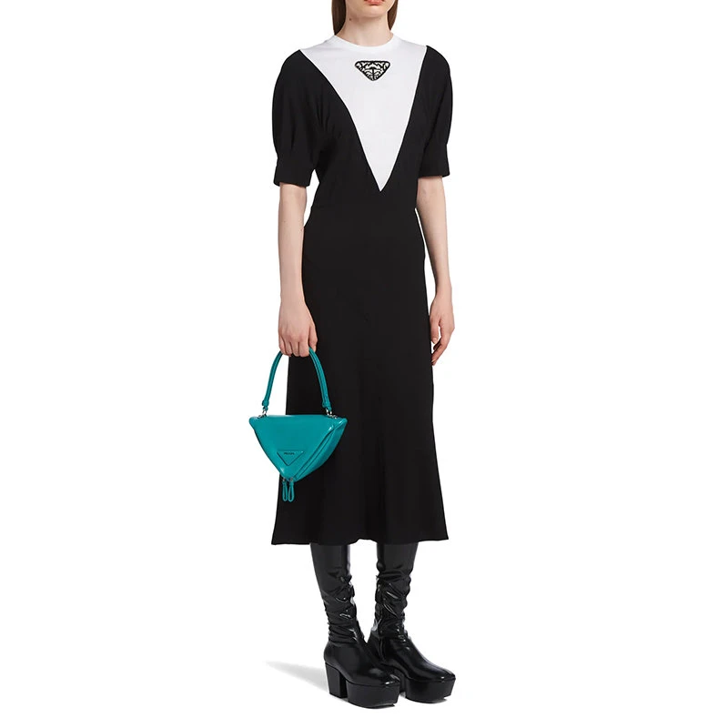 【预售3-7天】PRADA/普拉达 2021秋冬 蓝鸭色光滑纳帕皮革 绗缝经典三角形手提单肩包1BA315_2DX8_F0363_V_OOO 商品